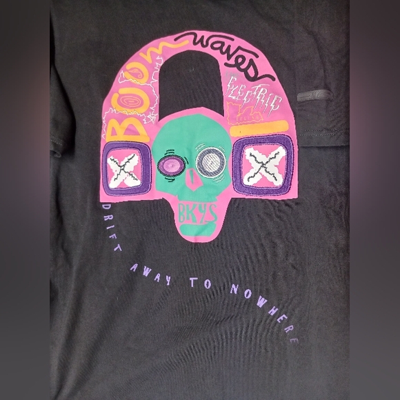 BKYS Unisex T-shirt "Drift away to nowhere" /Black Size S/Graphics, Embroidery - Picture 4 of 8